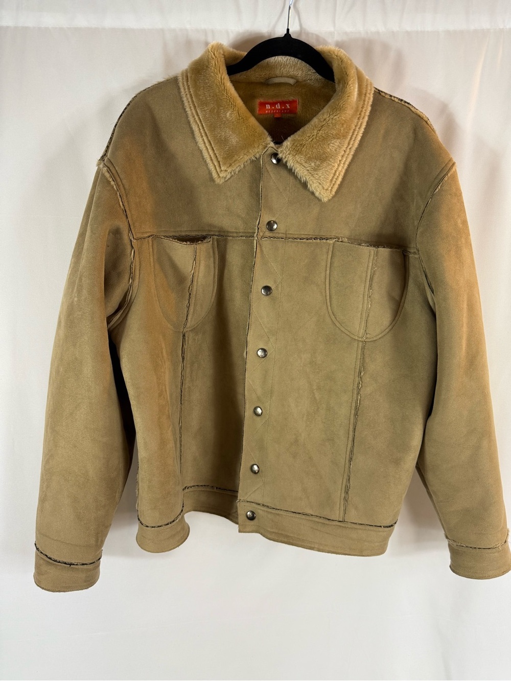 NDX Nederland L Faux Fur Lined Men's Coat Color: beige